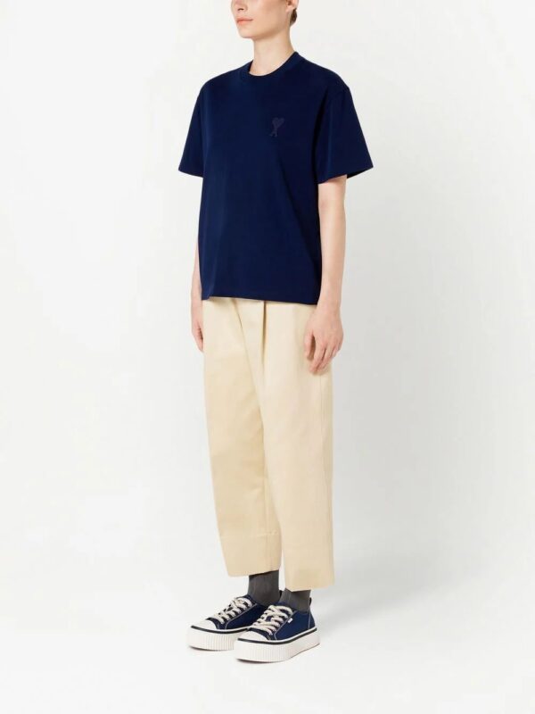 AMI Paris  logo-stamp organic-cotton T-shirt - Image 2