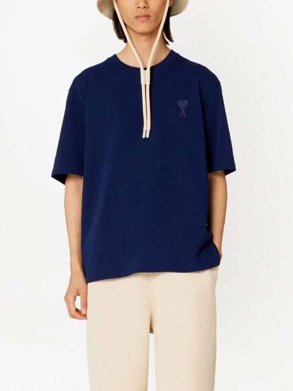 AMI Paris  logo-stamp organic-cotton T-shirt - Image 4