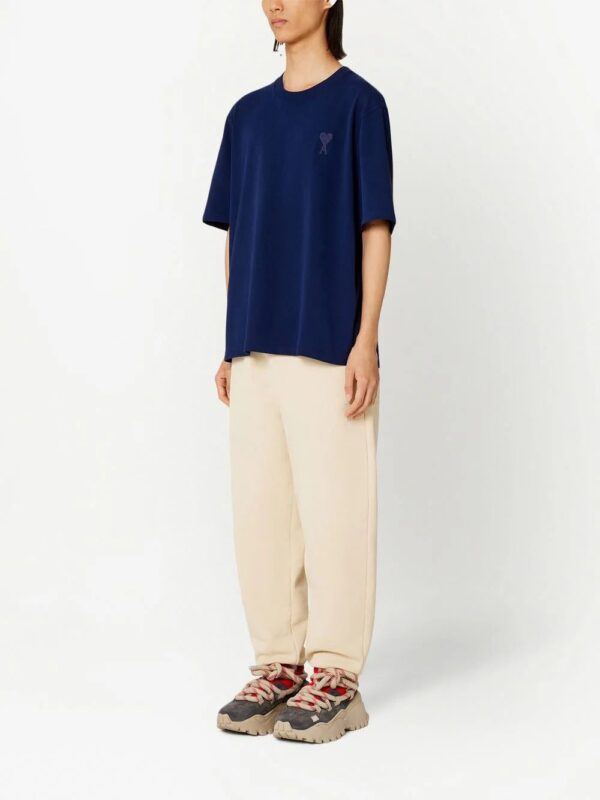AMI Paris  logo-stamp organic-cotton T-shirt - Image 3