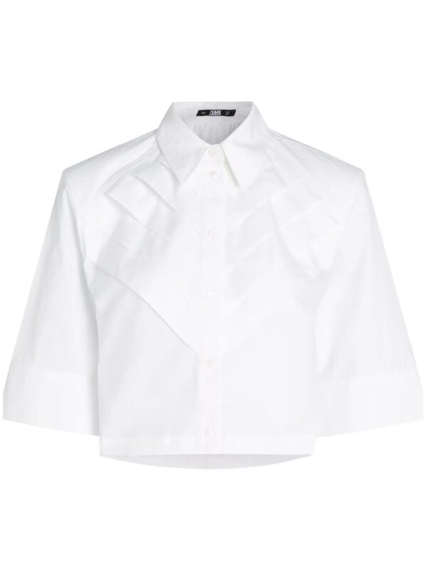 Karl Lagerfeld  pleat detail cropped shirt