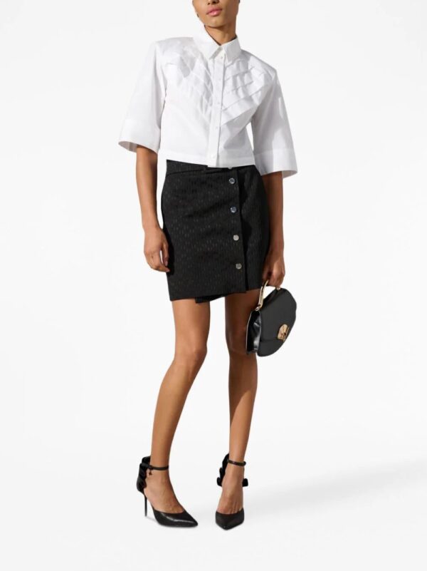 Karl Lagerfeld  pleat detail cropped shirt - Image 2