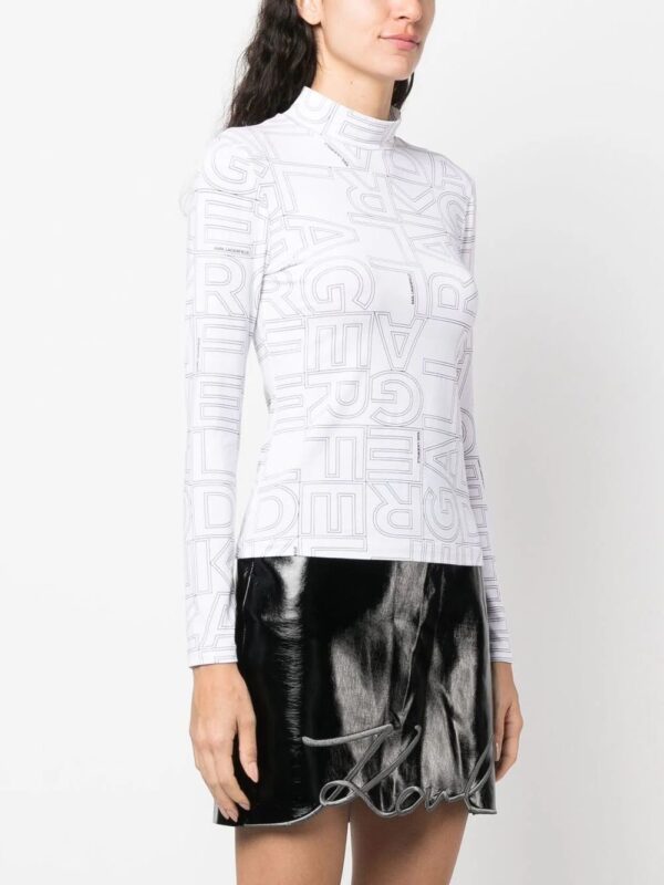 Karl Lagerfeld  logo-print high-neck T-shirt - Image 3