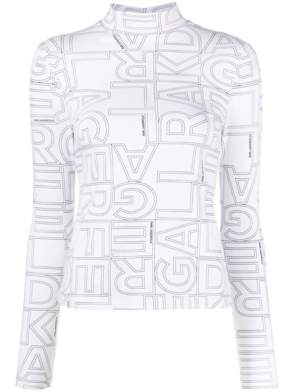 Karl Lagerfeld  logo-print high-neck T-shirt