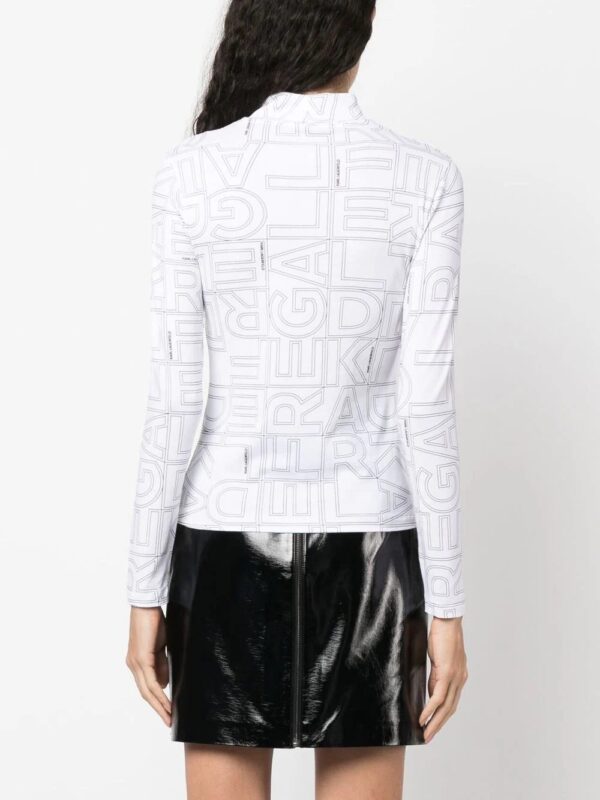 Karl Lagerfeld  logo-print high-neck T-shirt - Image 4