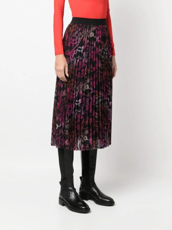 Karl Lagerfeld  chain-print pleated midi skirt - Image 3
