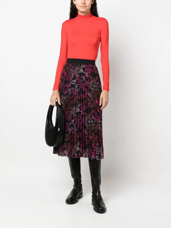 Karl Lagerfeld  chain-print pleated midi skirt - Image 2