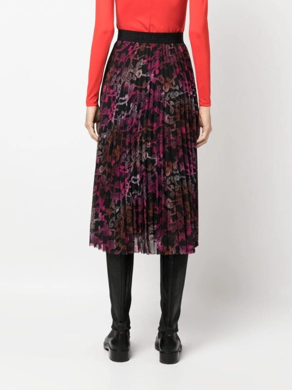 Karl Lagerfeld  chain-print pleated midi skirt - Image 4