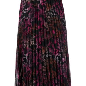Karl Lagerfeld  chain-print pleated midi skirt