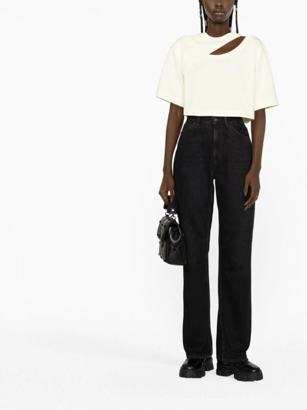 Alexander McQueen  embroidered-logo cropped T-shirt - Image 2