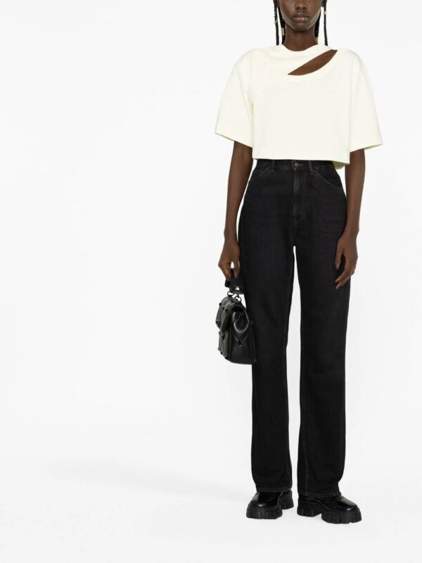 Alexander McQueen  embroidered-logo cropped T-shirt - Image 2