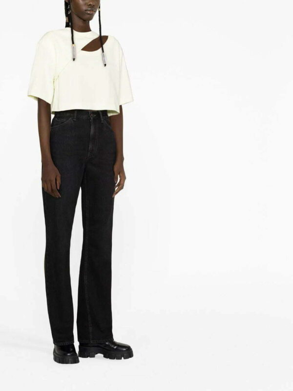 Alexander McQueen  embroidered-logo cropped T-shirt - Image 3