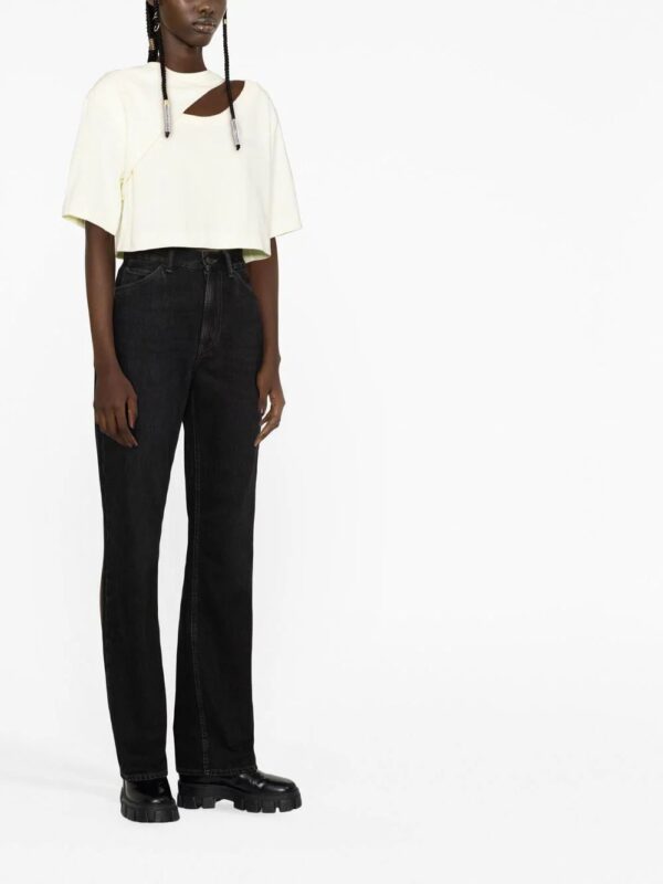 Alexander McQueen  embroidered-logo cropped T-shirt - Image 3