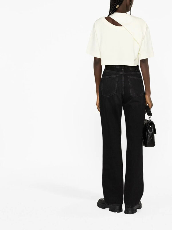 Alexander McQueen  embroidered-logo cropped T-shirt - Image 4