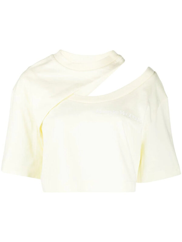 Alexander McQueen  embroidered-logo cropped T-shirt