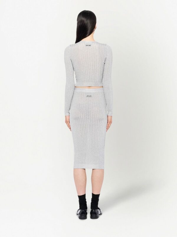 Miu Miu  Lamé metallic midi skirt - Image 4