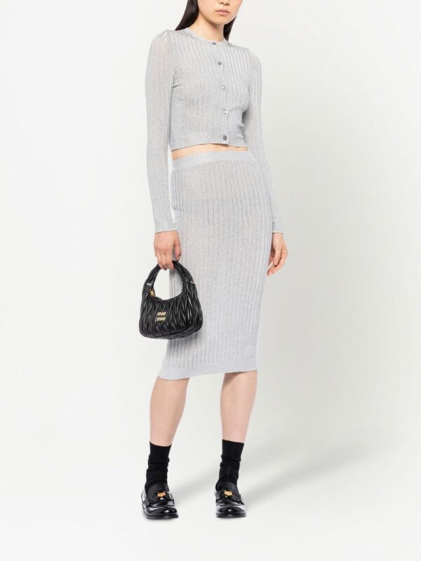 Miu Miu  Lamé metallic midi skirt - Image 2
