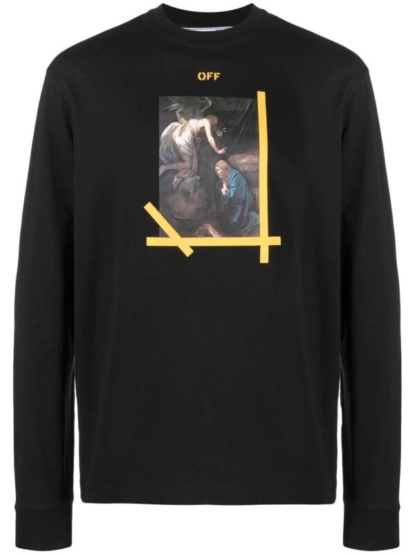 Off-White  painting-print long-sleeve T-shirt