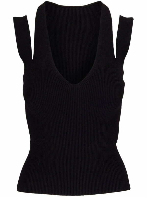 Alexander McQueen  cut-out detail ribbed-knit top