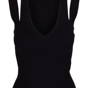 Alexander McQueen cut-out detail ribbed-knit top
