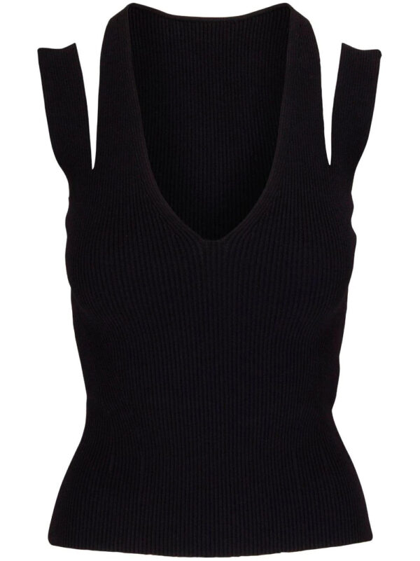 Alexander McQueen  cut-out detail ribbed-knit top