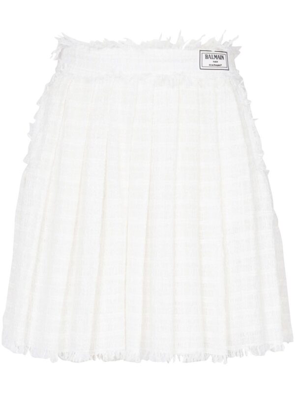Balmain  pleated tweed miniskirt
