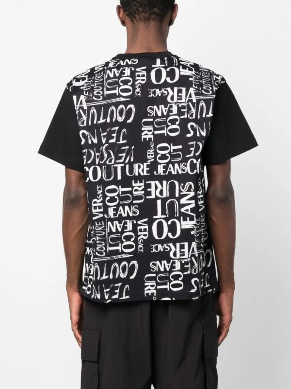 Versace Jeans Couture  all-over logo-print T-shirt - Image 4