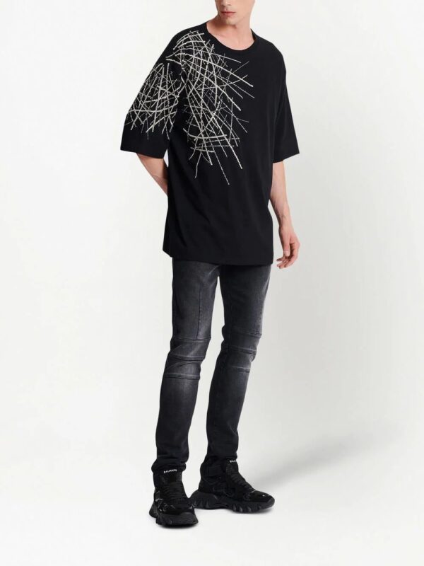 Balmain  crystal-embellished cotton T-shirt - Image 2