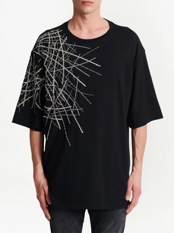 Balmain  crystal-embellished cotton T-shirt - Image 4