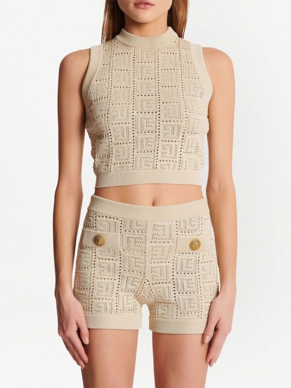 Balmain monogram knitted crop top - Image 5