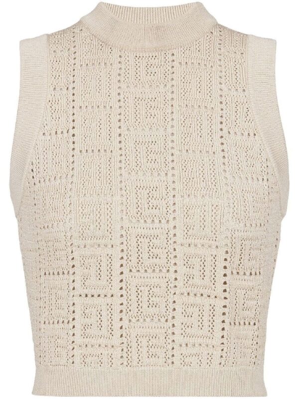Balmain monogram knitted crop top