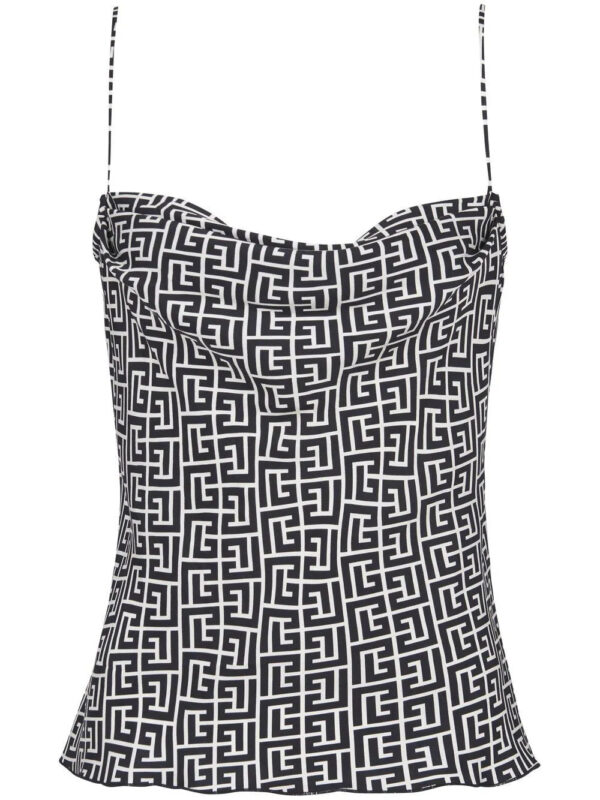 Balmain  monogram print camisole top