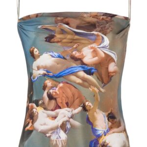Balmain Sky-print silk camisole top