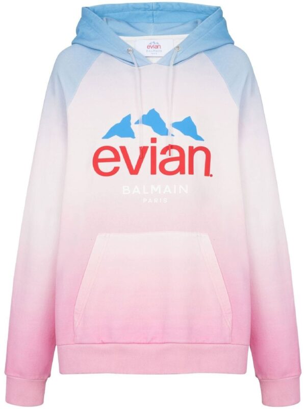Balmain x Evian gradient-effect oversized hoodie