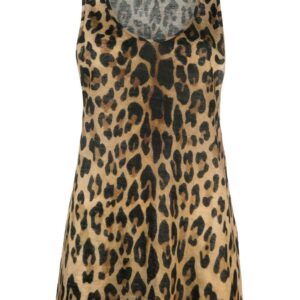 Balmain leopard-print linen tank top