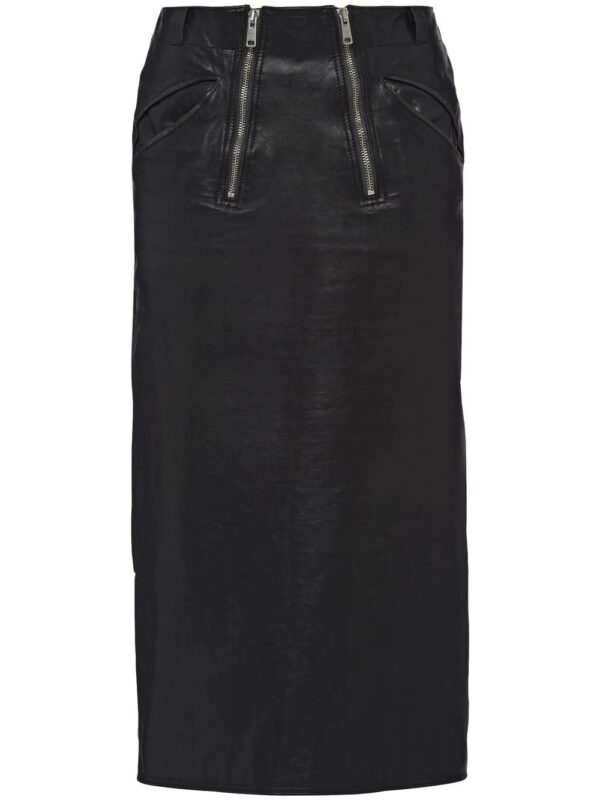 Prada  midi leather pencil skirt