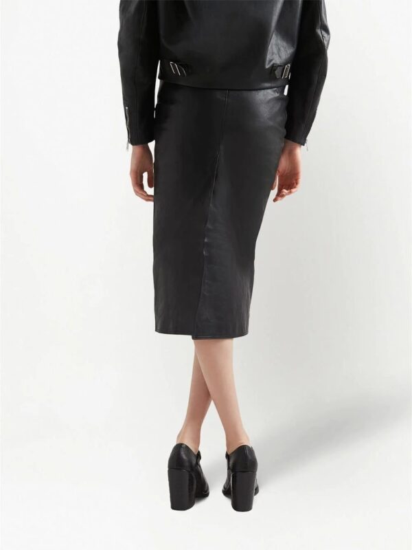 Prada  midi leather pencil skirt - Image 4
