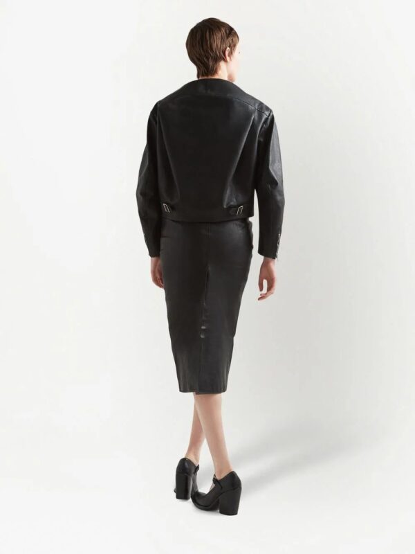 Prada  midi leather pencil skirt - Image 3
