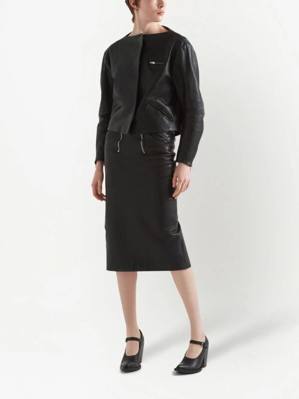 Prada  midi leather pencil skirt - Image 2