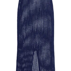 Prada  openwork-knit cotton midi skirt