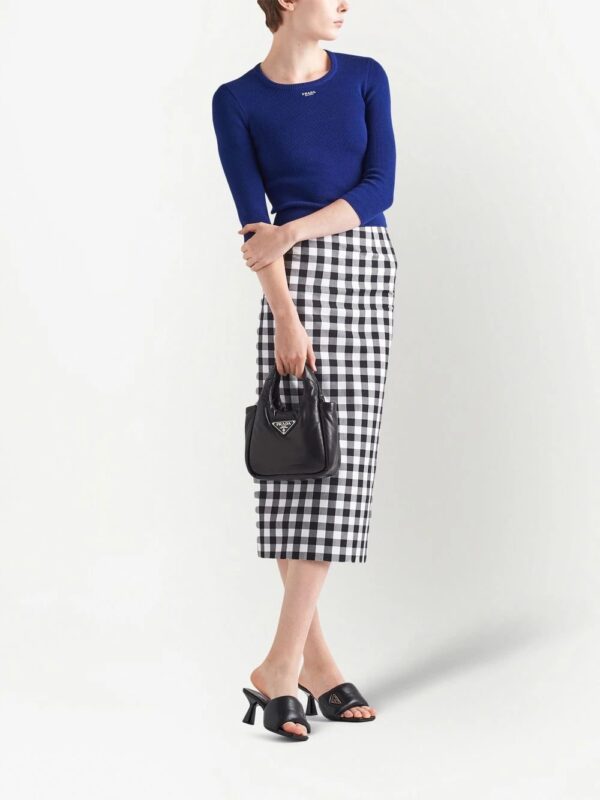 Prada  gingham-check pencil skirt - Image 2