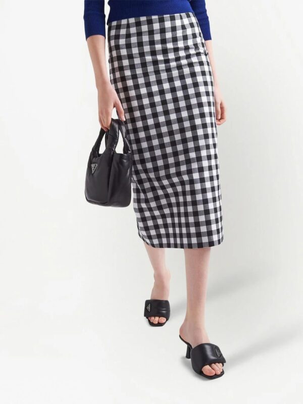 Prada  gingham-check pencil skirt - Image 4