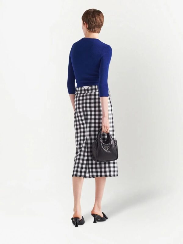 Prada  gingham-check pencil skirt - Image 3