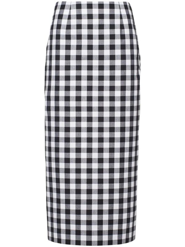 Prada  gingham-check pencil skirt