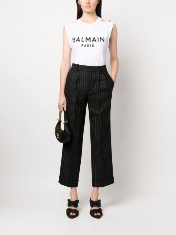 Balmain logo-print detail tank top - Image 2
