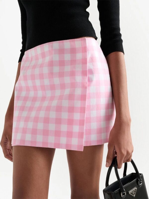 Prada  gingham wrap mini skirt - Image 4