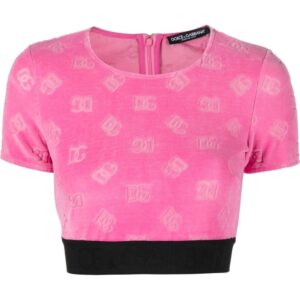 Dolce & Gabbana cropped logo-jacquard top