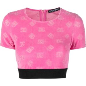 Dolce & Gabbana cropped logo-jacquard top
