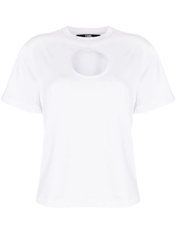 Karl Lagerfeld  cut-out cotton T-shirt