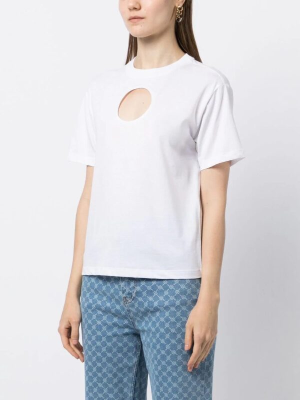 Karl Lagerfeld  cut-out cotton T-shirt - Image 3