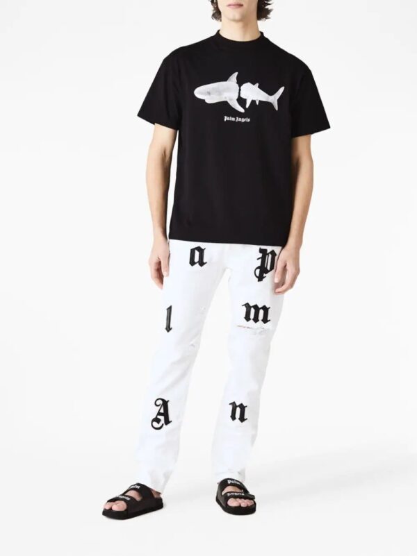 Palm Angels  Shark-print cotton T-shirt - Image 2